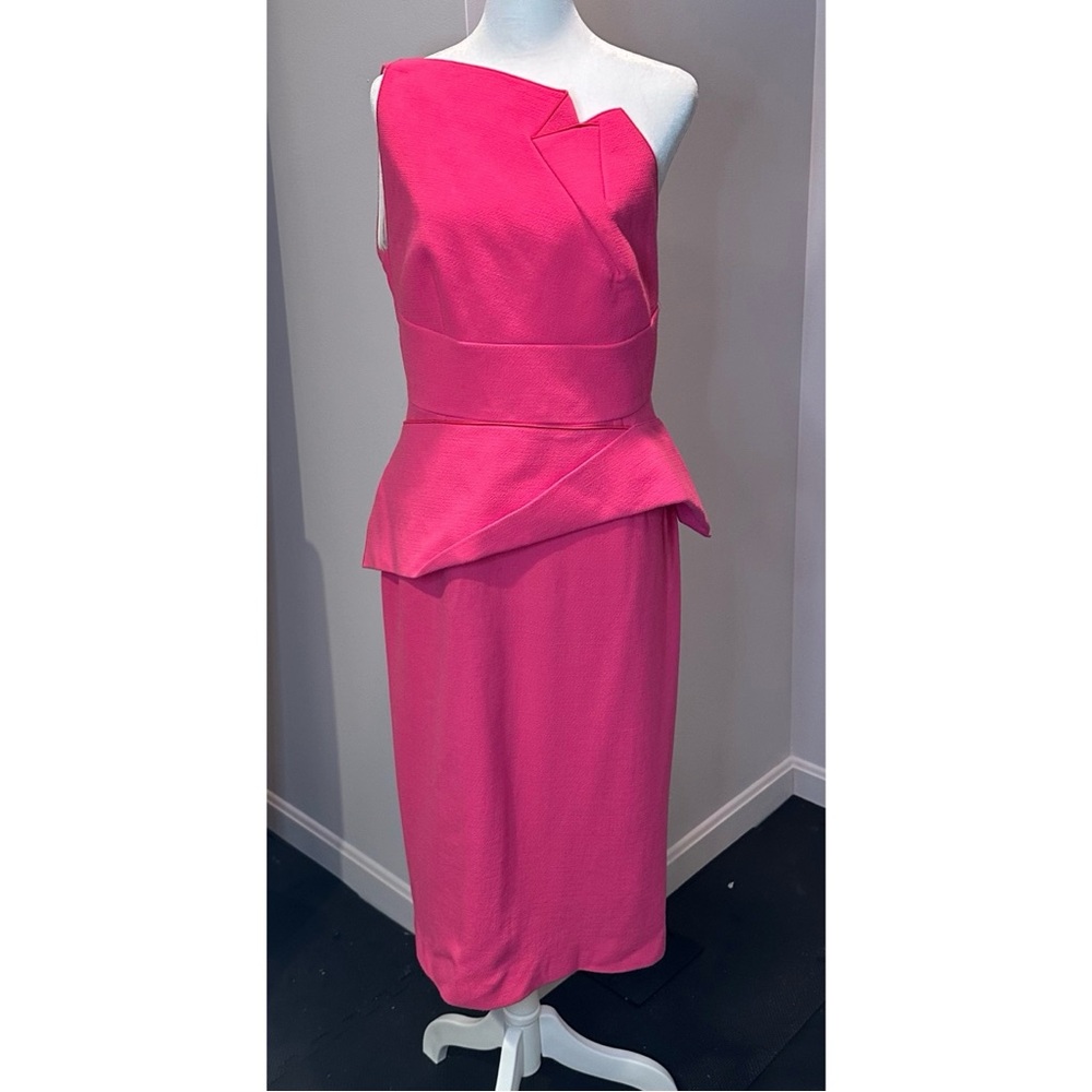 Roland Mouret Vibrant Pink Asymmetrical Dress